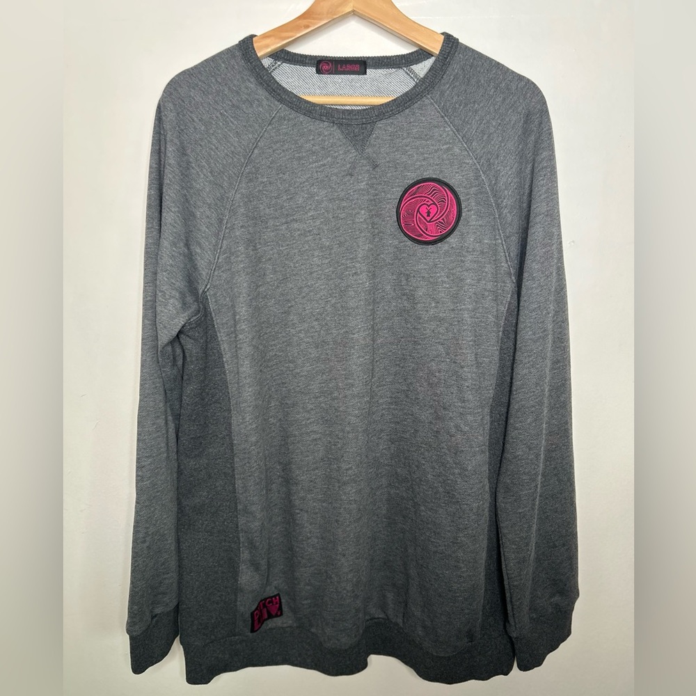 Dutch Bros Gray Sweatshirt with Pink Logo